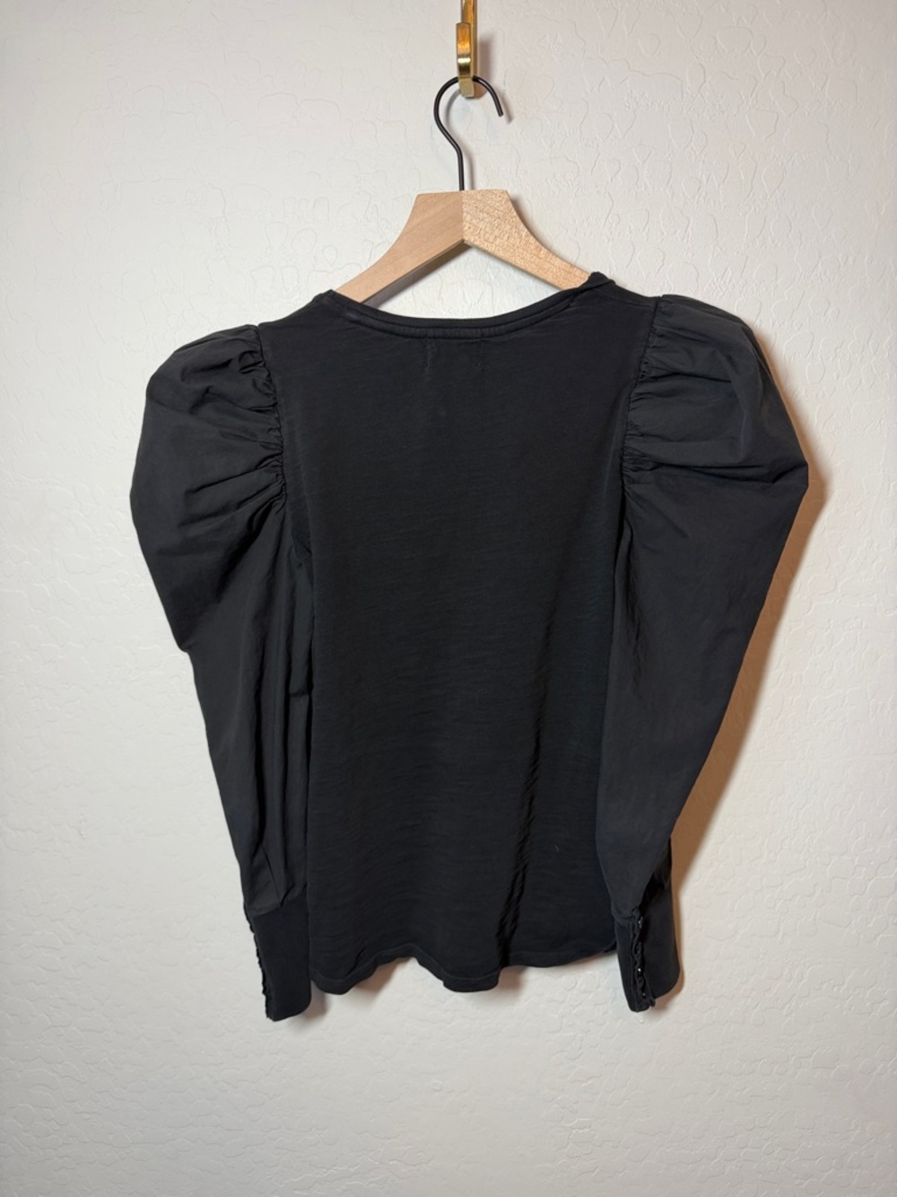 Nation LTD V Neck Jenna Puff Sleeve Cotton Blouse Size M - Picture 5 of 5